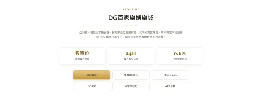 DG比較特別是專做百家樂起家的現金娛樂城