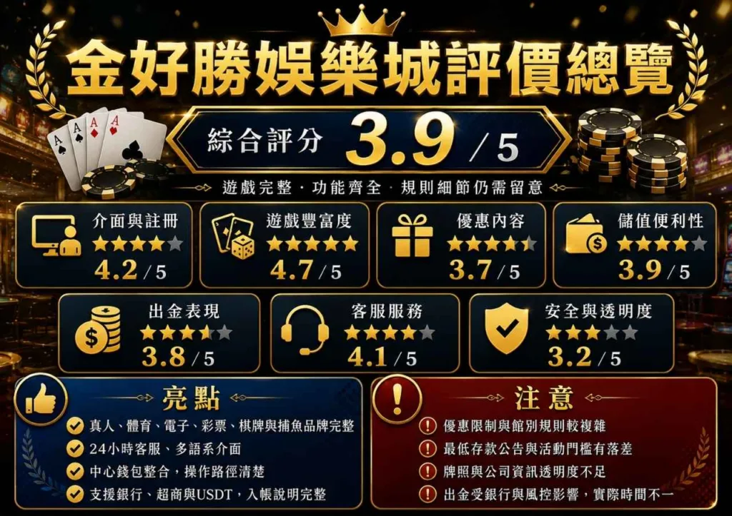 金好勝娛樂城評價