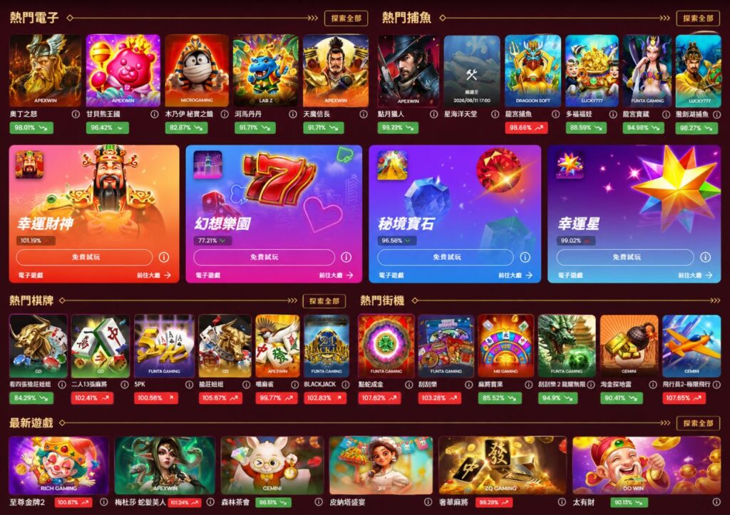 星城WEB館遊戲種類