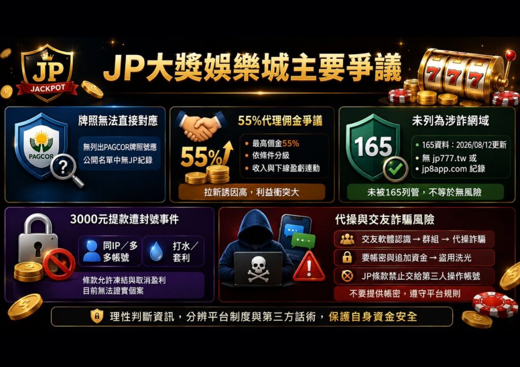 JP大獎娛樂城主要爭議