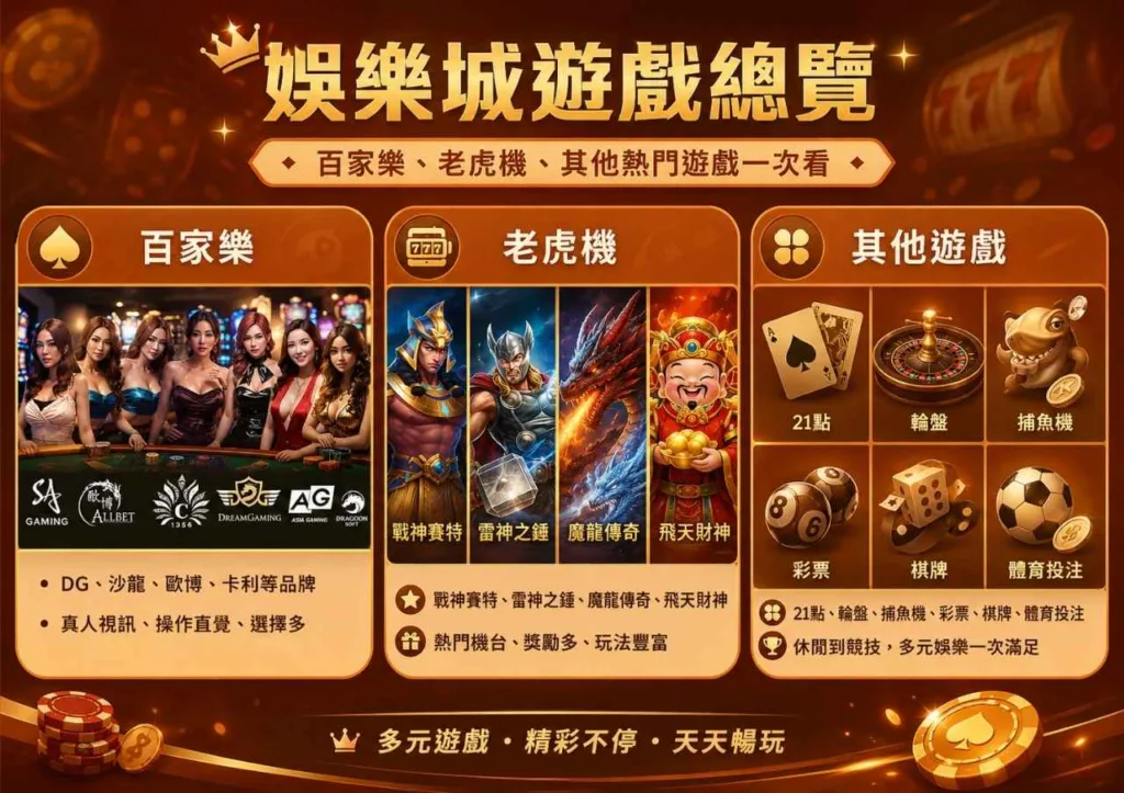 大撈家娛樂城評價遊戲種類
