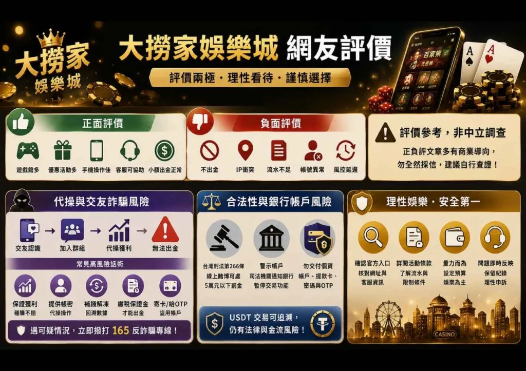 大撈家娛樂城網友評價